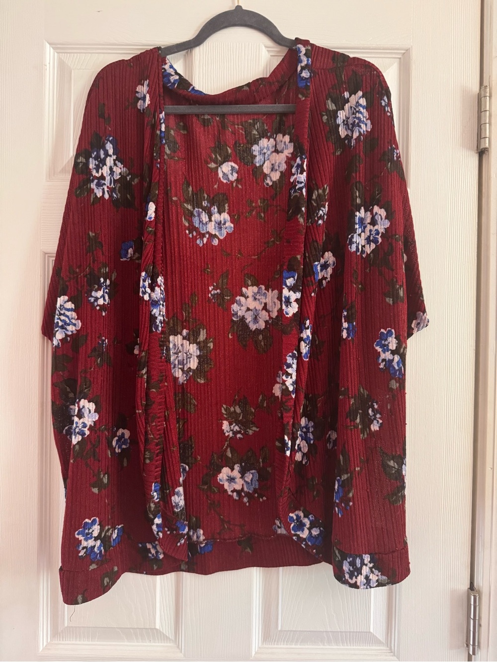 Floral Kimono Women's - Burgundy